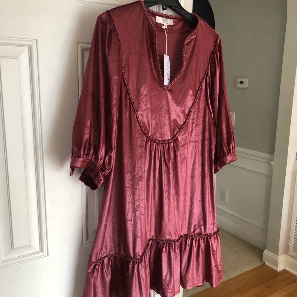 New w Tag: Crosby Mollie Burch Velvet Mia Dress. Mauve Mama. Size Medium